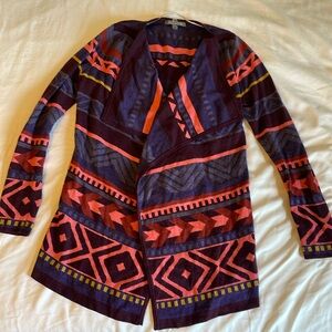 Smartwool colourful merino wool blend cardigan.